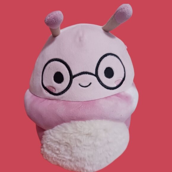 Squishmallows Christian Caterpillar  8" Pink  Plush With Glasses - Picture 1 of 6